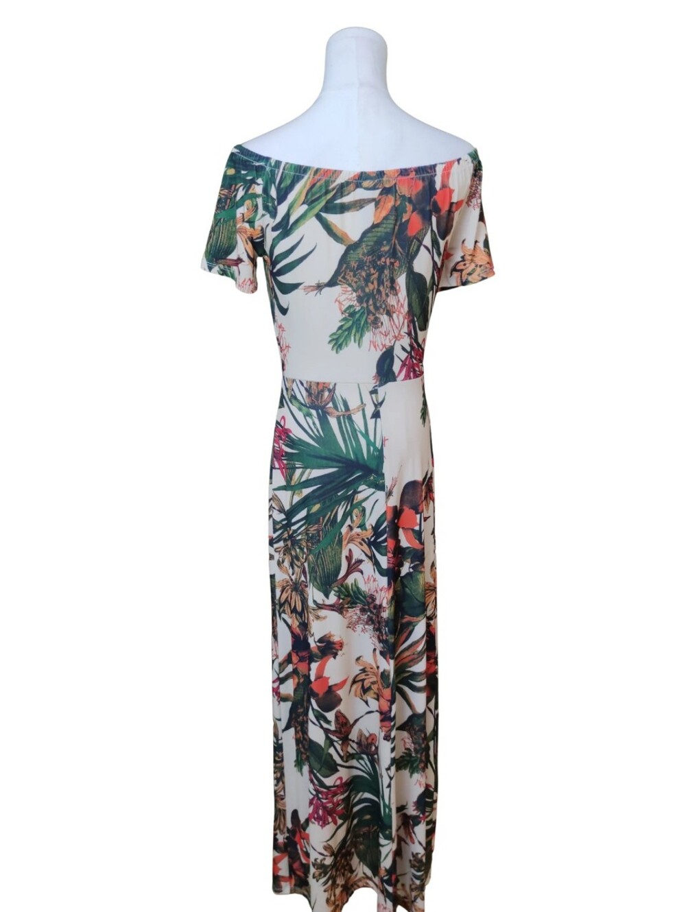 Lascana Off-Shoulder Tropical Print Maxi Dress - Picture 4 of 6